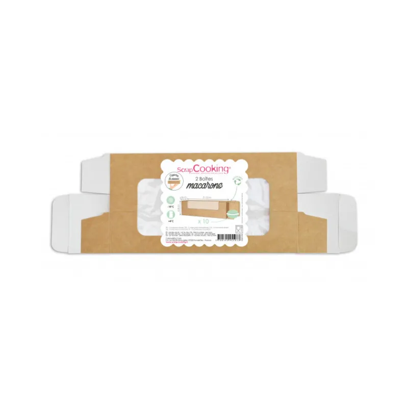 Guy Demarle Boîtes À Pâtisseries*2 boites 10 macarons -21,5x6,5x4,8 cm