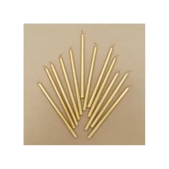 Guy Demarle Décors Réutilisables|Décors Comestibles*12 Bougies longues dorées 12 cm