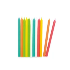Guy Demarle Décors Réutilisables|Décors*12 Bougies longues multicolores 12 cm