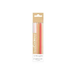 Guy Demarle Décors Réutilisables|Décors*12 Bougies longues rose & or 12 cm