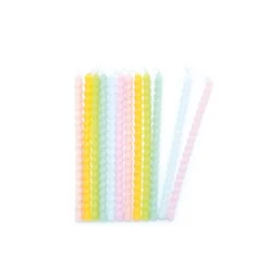 Guy Demarle Décors Réutilisables|Décors*12 Bougies longues torsadées pastel 12 cm