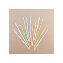 Guy Demarle Décors Réutilisables|Décors*12 Bougies longues torsadées pastel 12 cm