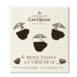 Guy Demarle Chocolats Individuels|Chocolats Et Pralinés*6 mini tasses en chocolat : 3 lait fourrées caramel, 3 noir fourrées ganache noire