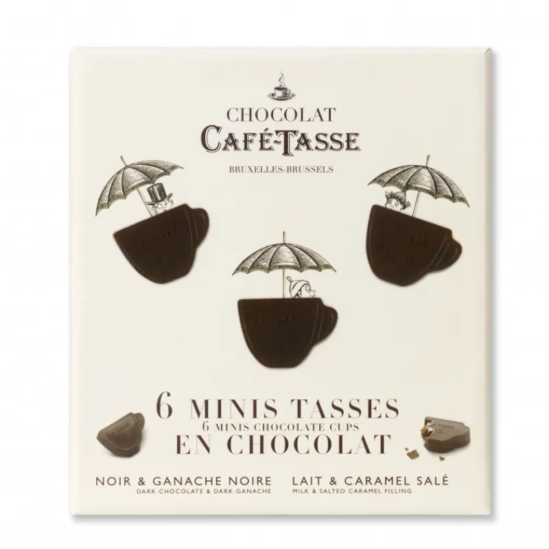 Guy Demarle Chocolats Individuels|Chocolats Et Pralinés*6 mini tasses en chocolat : 3 lait fourrées caramel, 3 noir fourrées ganache noire