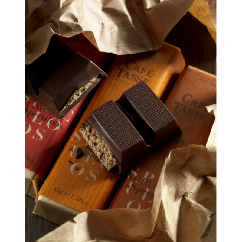 Guy Demarle Chocolats Individuels|Décors Comestibles*Barre de chocolat au lait fourrée spéculoos 45g