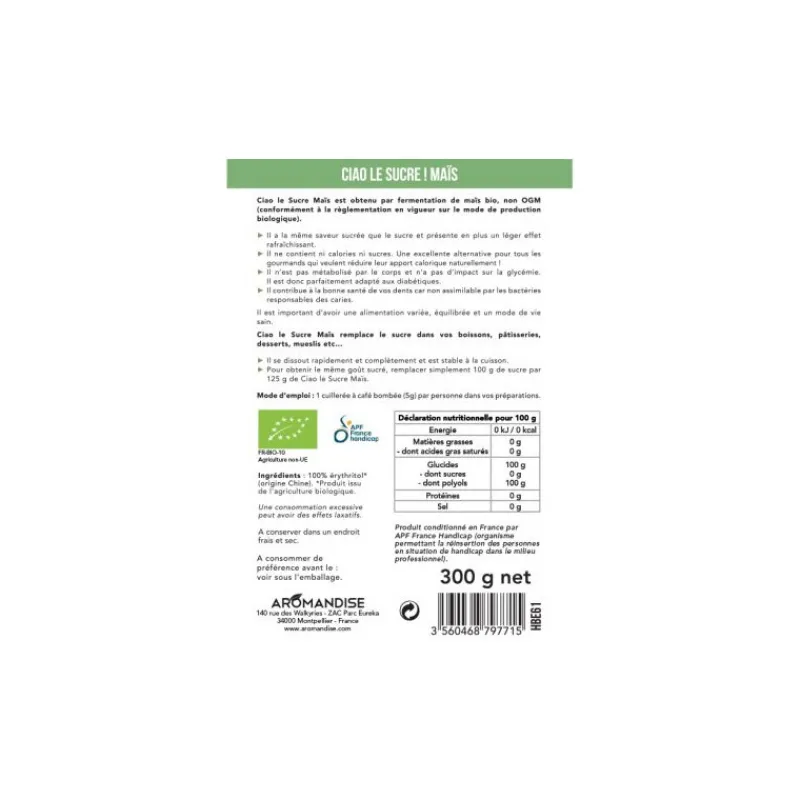 Guy Demarle Produits Bio|Pâtes À Sucres Et Sucres*Ciao le sucre, Maïs bio 300g