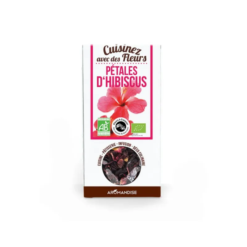 Guy Demarle Produits Bio|Fleurs Comestibles*Fleurs à croquer bio Pétales d’Hibiscus, 80g