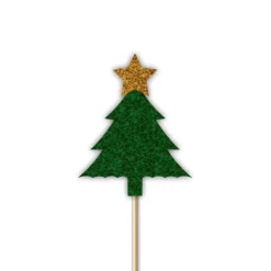Guy Demarle Décors Réutilisables|Décors*Lot de 12 décorations : Sapins dorés, 5,5 cm