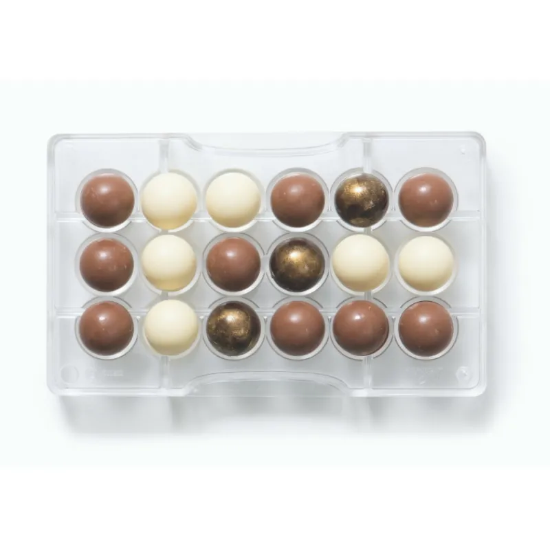 Guy Demarle Moules À Chocolats*Moule à chocolat - 18 demi-sphères, diam. 2,5 cm (ou 9 sphères 3D)