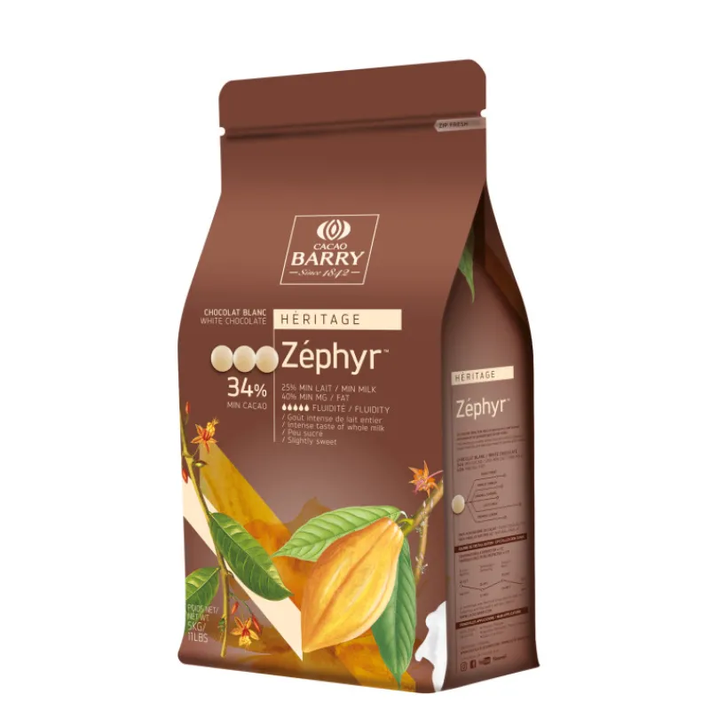 Guy Demarle Chocolats Et Pralinés|Pistoles De Chocolat*Pistoles de chocolat blanc 34% Zephyr 1 kg