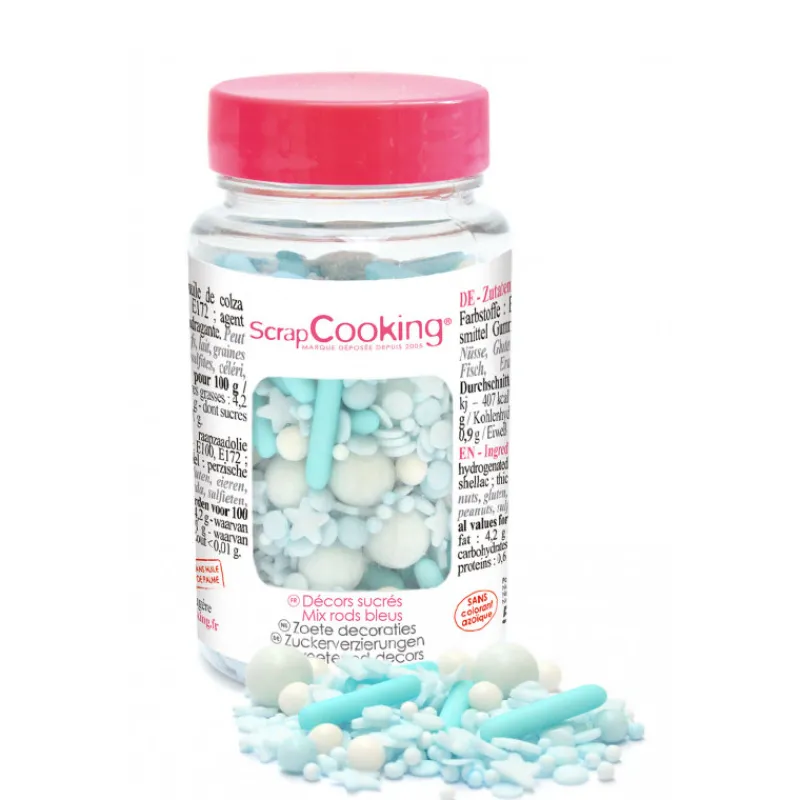 Guy Demarle Décors Comestibles|Décors En Sucre*Pot décors sucrés mix rods bleu70g