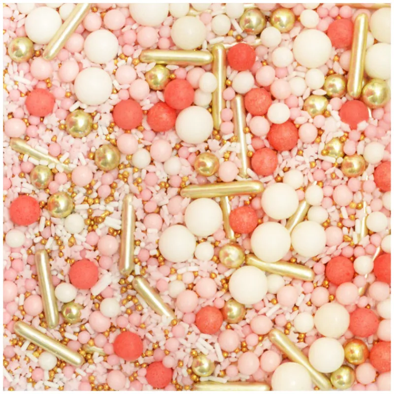 Guy Demarle Décors Comestibles|Décors En Sucre*Pot décors sucrés mix rods rose doré 70g