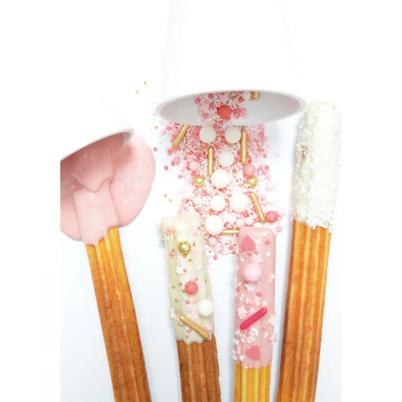 Guy Demarle Décors Comestibles|Décors En Sucre*Pot décors sucrés mix rods rose doré 70g